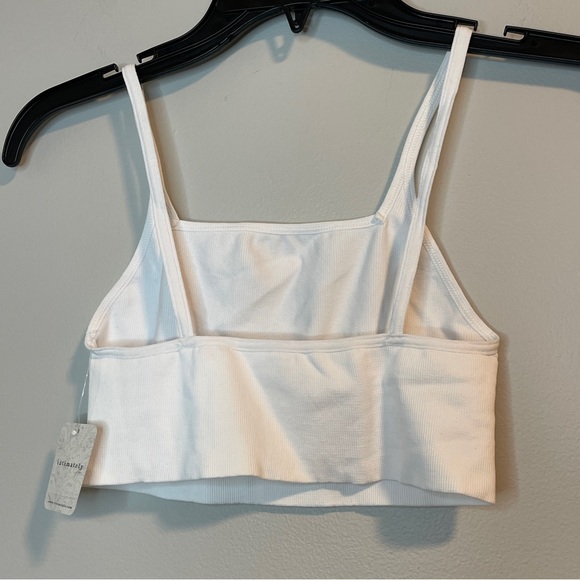 Free People NWT Andi Square Neck Seamless Cropped Tank Top White M/L - Picture 4 of 7